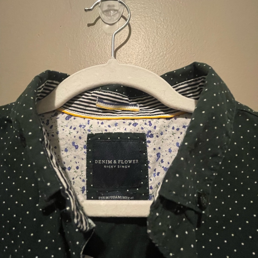 Denim & Flower Dark Green Polka Dot Shirt